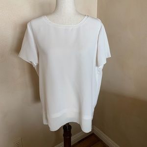 Vince cream tiered short sleeve blouse